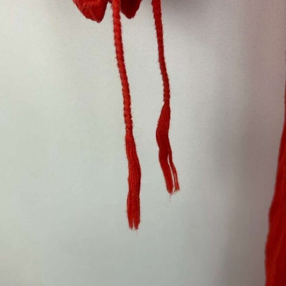 Madewell Women's Size X-Small Eyelet Daybreak Dress Linen Blend Red - Picture 12 of 16